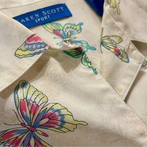 Karen Scott Multicolor Butterfly Blouse